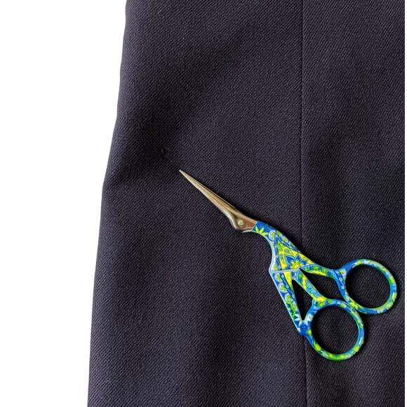 VINTAGE Wool Zip Jacket 6 Classic Dressy Professional Career Office Navy Blue - Picture 12 of 12